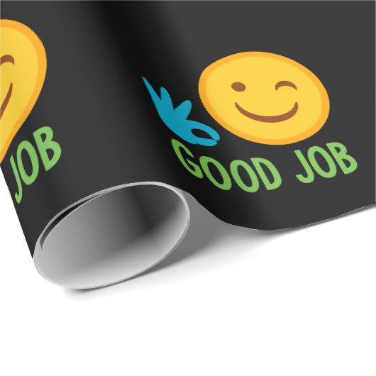 Guter Job Emoji Geschenkpapier (Rolleneckpunkt)