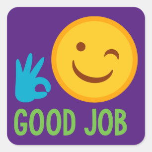 Guter Job Emoji Quadratischer Aufkleber
