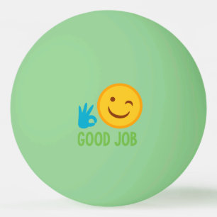 Guter Job Emoji Tischtennisball