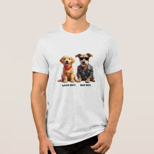 Guter Junge, Böser Junge (Hunde) Tri-Blend Shirt