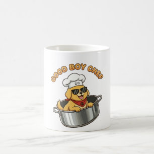 Guter Junge Chef Kochender Hund Kaffeetasse