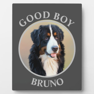 Guter Junge Hund Foto Text Kunst grau modern Fotoplatte