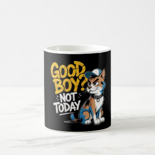 Guter Junge Nicht Heute Lustige Katzenillustration Kaffeetasse
