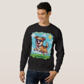 Guter Junge Pixel Welpe Retro-Spiele-Design Sweatshirt (Vorne ganz)