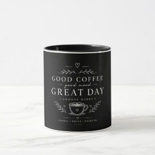 Guter Kaffee Gute Laune Großartiger Tag Minimalist Tasse