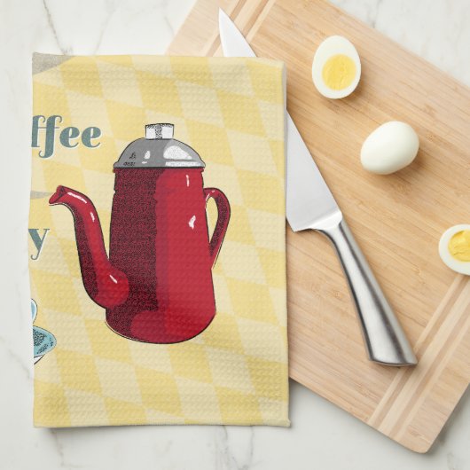 Guter Kaffee im Mittelalter Geschirrtuch (Viertel Falte)