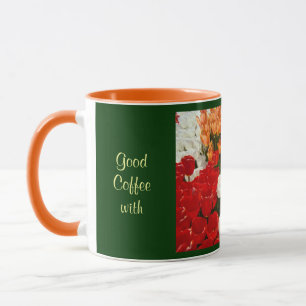 Guter Kaffee mit guten Freunden Tassen Süße Tulpen