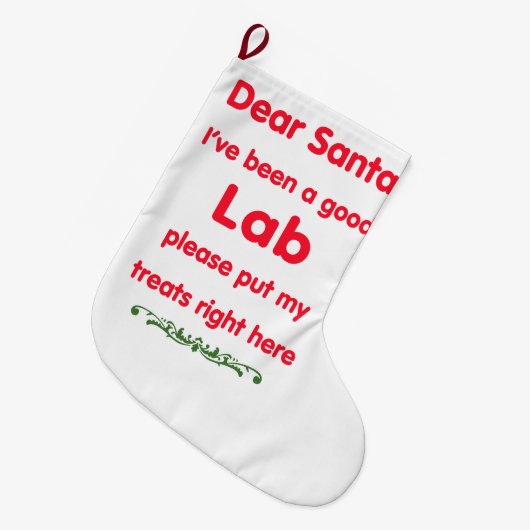 guter Labrador Großer Weihnachtsstrumpf (Vorderansicht (hängend))