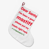 guter Mastiff Großer Weihnachtsstrumpf (Vorderansicht (hängend))