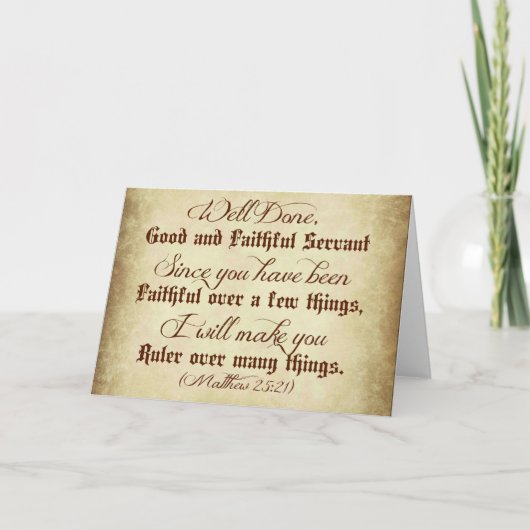 Guter Matthew-Bibel gut getaner und zuverlässiger Karte (Vorderseite)