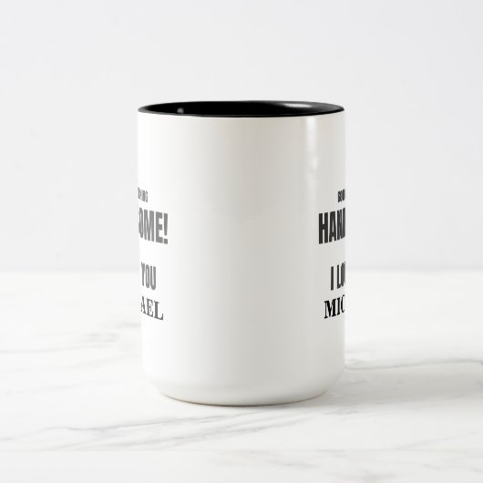 "GUTER MORGEN HÜBSCH, I-LIEBE SIE" INDIVIDUELLER ZWEIFARBIGE TASSE (Mittel)