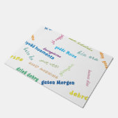 guter Morgen in vielen Sprachen Badematte Fußmatte (Schrägansicht)