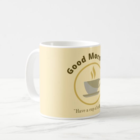guter Morgen Kaffeetasse (Vorderseite Links)