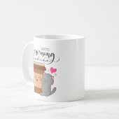 Guter Morgen Niedlicher Cat & Coffee kawaii Kaffeetasse (Vorderseite Links)