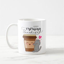 Guter Morgen Niedlicher Cat & Coffee kawaii Kaffeetasse