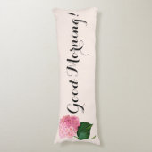 Guter Morgen Pink Hydrangea Kissen (Vorderseite Vertikal)