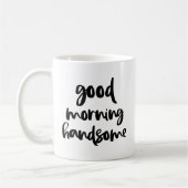Guter Morgen schöne schwarz-moderne Typografie-Tas Kaffeetasse (Links)