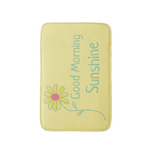 "Guter Morgen-Sonnenschein-" gelbes und grünes Badematte (Vorderseite Vertikal)
