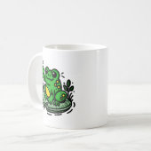 Guter Morgenfrosch auf Lily Pad Hand gezogen Kaffeetasse (Vorderseite Links)