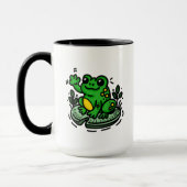 Guter Morgenfrosch auf Lily Pad Hand gezogen Tasse (Links)