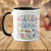 Guter Morgengrauer Doodle Zweifarbige Tasse