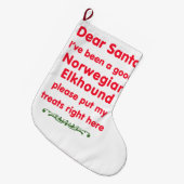 guter Norweger Elkhound Großer Weihnachtsstrumpf (Vorderansicht (hängend))