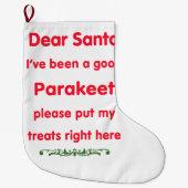 guter Parakeet Großer Weihnachtsstrumpf (Vorderseite)