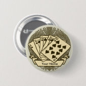 Guter Poker Hand-Button-Knopf Button (Vorne & Hinten)