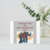guter Polizist schlechter Polizist Polizeischerz Postkarte (Stehend Vorderseite)