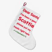 guter Scottie Großer Weihnachtsstrumpf (Vorderansicht (hängend))