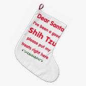 guter Shih Tzu Großer Weihnachtsstrumpf (Vorderansicht (hängend))