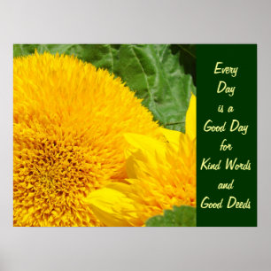 Guter Tag Freundliche Worte Gute Taten Kunstprint  Poster
