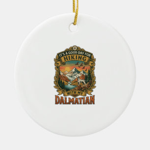 Guter Tag Wandern Dalmatiner Hund Berge Fluss Keramik Ornament
