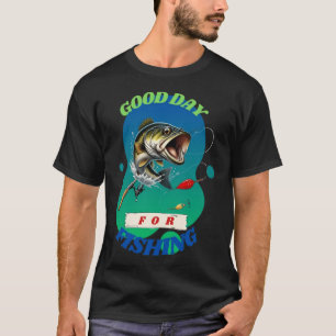 Guter Tag zum Fischen - Lorbeerkranz Bassangeln T-Shirt