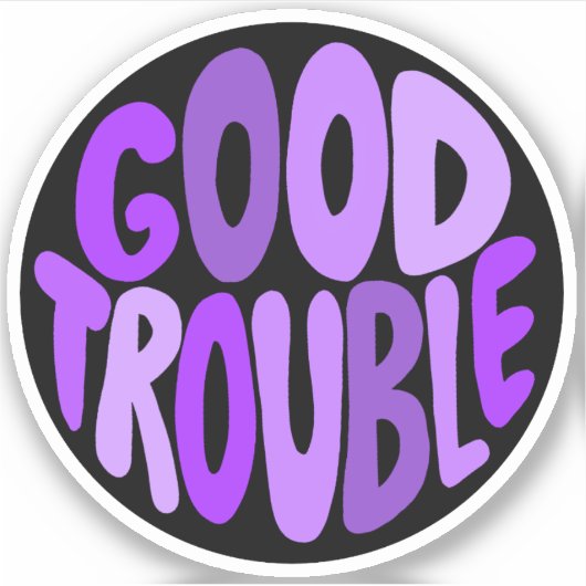 Guter Trouble Lila Letter Vinyl Sticker (Vorderseite)