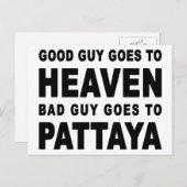 GUTER TYP WIRD SCHLECHTER TYP NACH PATTAYA GEHEN POSTKARTE (Vorne/Hinten)
