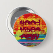 "Guter Vibes-nur" sonnige bunte abstrakte Kunst Button (Vorne & Hinten)