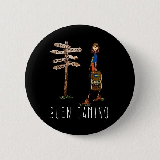 Guter Weg des Santiago-Pilgerwegs Button (Vorderseite)