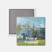 GÜTERKRAFTFAHRZEUGE BIG RIG TRUCKERS Geschenke Magnet (Vorderseite/Rückseite)