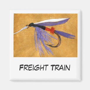 "Güterzug" Fliegenfischer Art Magnet
