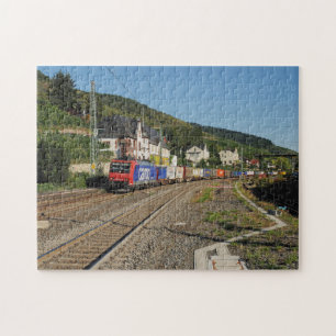 Güterzug in Lorch am Rhein Puzzle