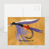 "Güterzug" klassisches Fliegenfischen, Fliegenbind Feiertagspostkarte (Vorne/Hinten)