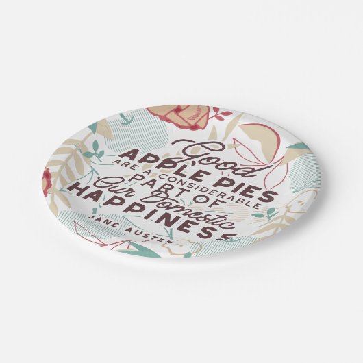 Gutes Apple Pies-Zitat Pappteller (Schrägansicht)
