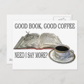 GUTES BUCH, GUTER KAFFEE POSTKARTE (Vorne/Hinten)