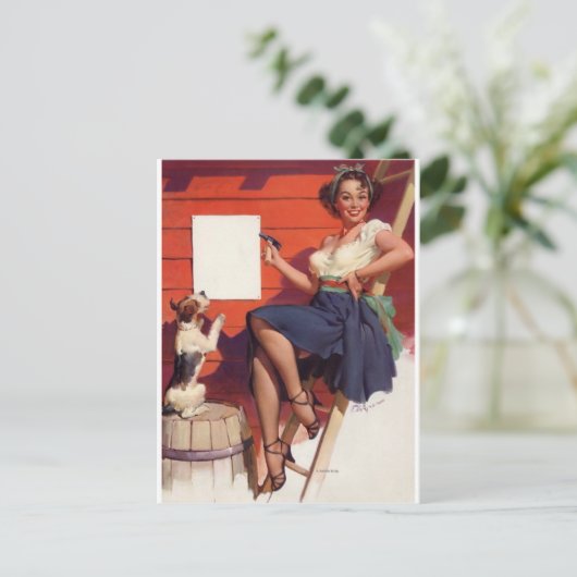 Gutes Button Postkarte (Stehend Vorderseite)