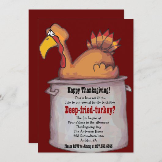 Gutes Dankeschön, FRIED-TÜRKEI-Einladung Einladung (Vorne/Hinten)