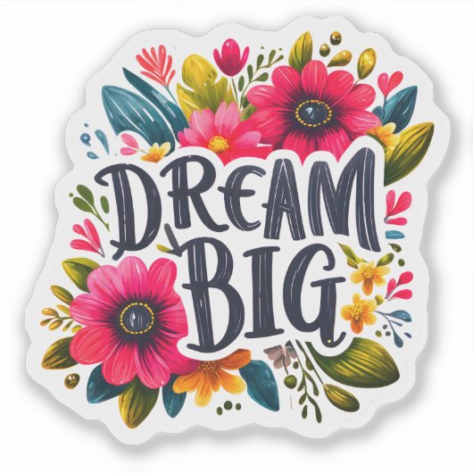 Gutes Design: Helle Blume und Worte Aufkleber (Vorderseite)