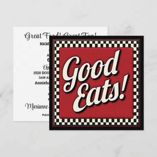 Gutes Essen Ansammlung Einladung (Vorne/Hinten)