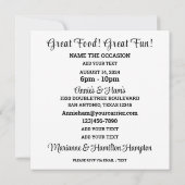 Gutes Essen Ansammlung Einladung (Rückseite)