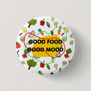 Gutes Essen, Gute Laune Design, lustiges Essen Button